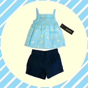 NEW Toddler Blue Matching Set Shorts